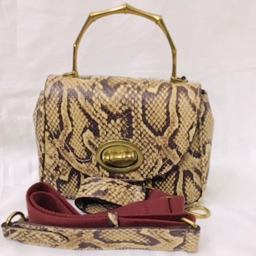 Margot Python Embossed Satchel NWT - Picture 8 of 9